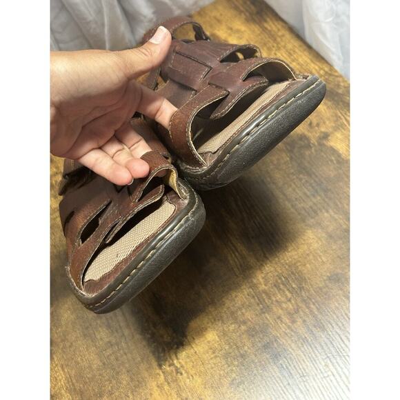 Born Fisherman Sandals Mens 13 Brown Leather Comfort Gorpcore Hiking Minimalist - Picture 5 of 12